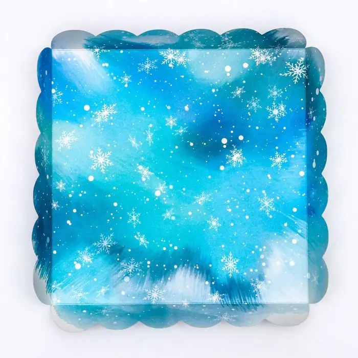 Коробка для печенья, &laquo;Зимний лес&raquo;, 18&times;18&times;3 см, Новый год