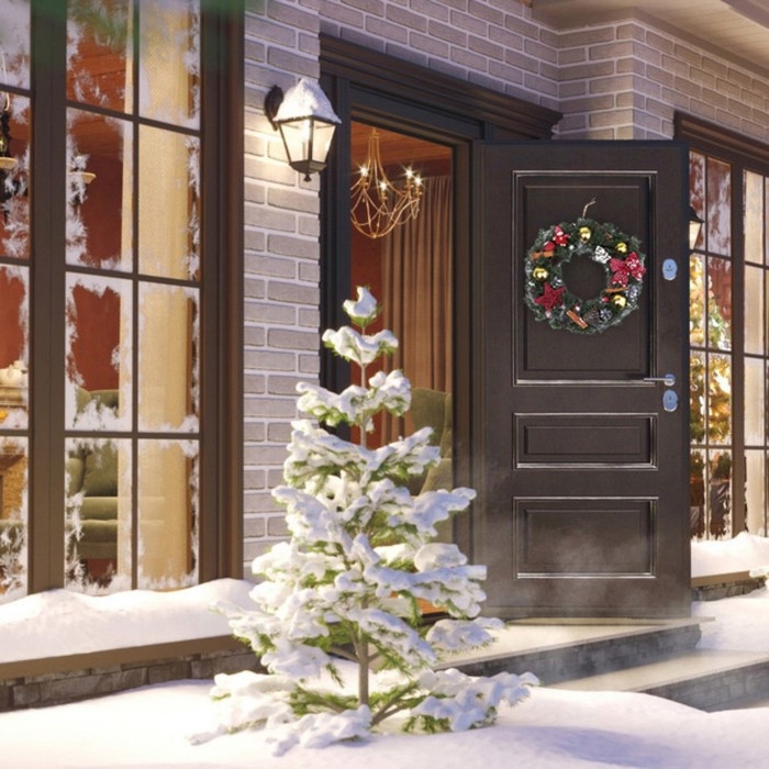 Венок праздничный &laquo;Новогодняя звезда",45 см, ручная работа