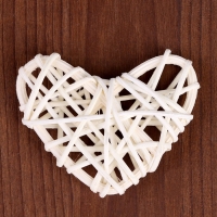 Декор для творчества из лозы &laquo;Сердце&raquo; набор 3 шт., размер 1 шт. &mdash; 6,5 &times; 6 см, цвет натуральный