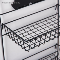 Полка 2-х ярусная Доляна, 4 крючка, 47&times;30&times;14 см, цвет чёрный