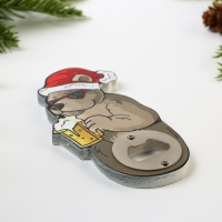 Новый год. Открывашка для пива &laquo;Медведь&raquo;, 7.2х13.8 см