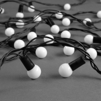 Гирлянда &laquo;Нить&raquo; 10 м с насадками &laquo;Шарики 1.5 см&raquo;, IP44, тёмная нить, 100 LED, свечение мульти (RG/RB), мигание, 220 В