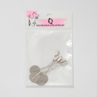 Основа &laquo;Брошь-игла&raquo; L=5,5 см, площадка 1,5 см (набор 5 шт.), цвет серебро