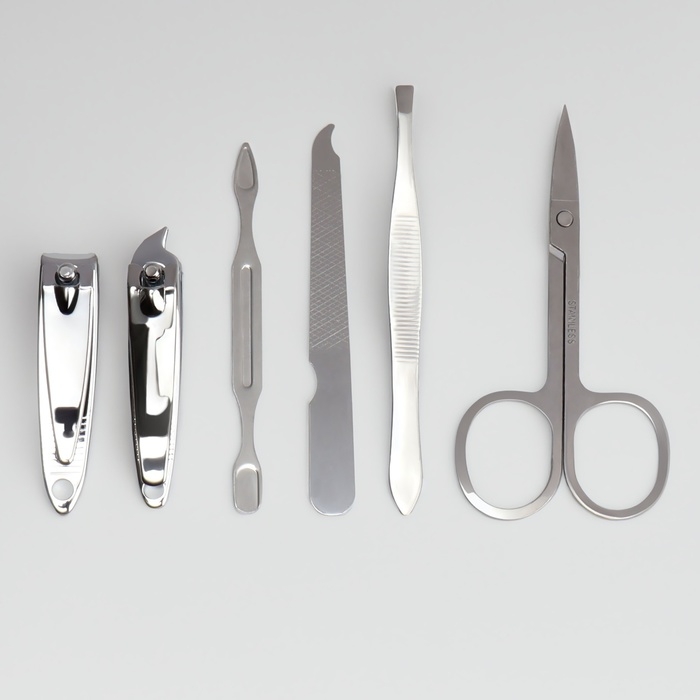 Набор маникюрный &laquo;Paris&raquo;, 6 предметов, в футляре, в PVC - пакете, рисунок МИКС