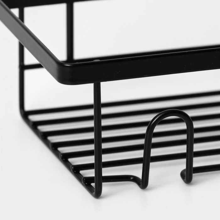 Полка для ванной прямая, 33&times;12&times;9 см, цвет черный