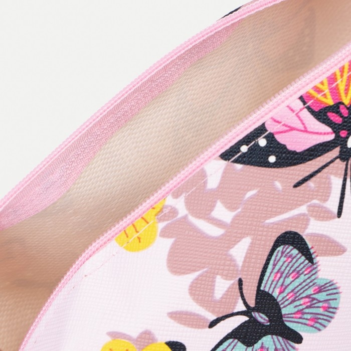 Косметичка на молнии, цвет розовый