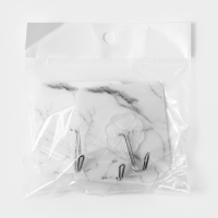 Крючки самоклеящиеся Доляна &laquo;Мрамор&raquo;, 3 шт, 5,9&times;5,9&times;2 см