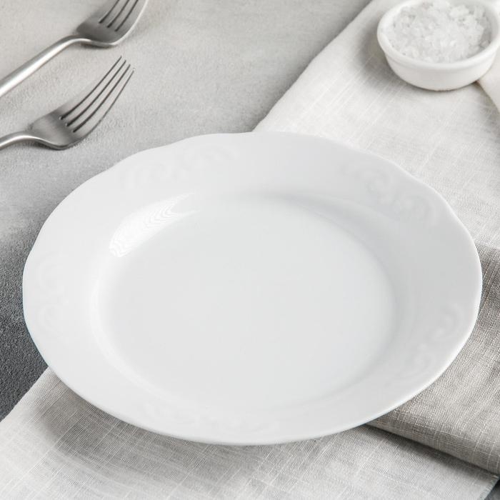 Тарелка &laquo;Надежда&raquo;, d=20 см, белая, фарфор