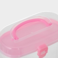 Органайзер для хранения со вставкой, 12&times;7,5&times;7,5 см, цвет розовый