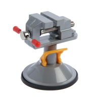 Мини-тиски алюминиевые ТУНДРА, крепление на присоске, поворотные на 180&deg;, 35 мм