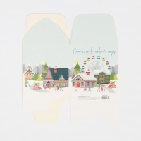 Коробка подарочная новогодняя складная &laquo;Город новогодний&raquo;, 12 х 12 х 12 см, Новый год