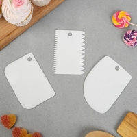 Шпатели кондитерские, набор  &laquo;Сладости&raquo; 11.5&times;8 см, 11.2&times;6.5 см, 10&times;7 см, 3 шт