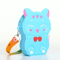 Сумка детская для девочки на молнии, цвет голубой