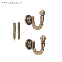Крючок для штор KS003, однорожковый, цвет бронза