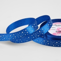Лента атласная &laquo;Звёзды&raquo;, 15 мм &times; 23 &plusmn; 1 м, цвет синий №040