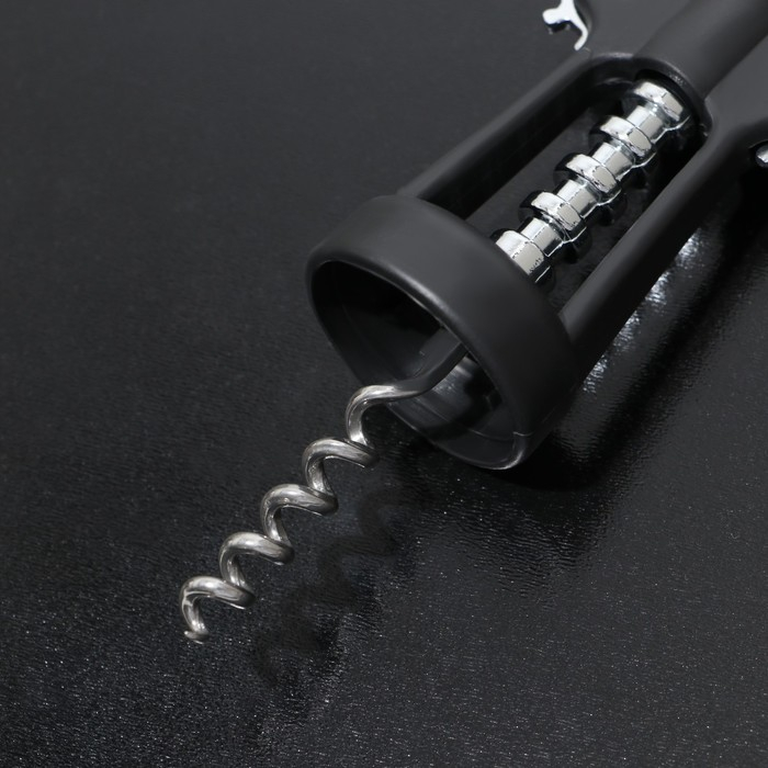 Штопор Доляна &laquo;Профи&raquo;, 19 см, цвет чёрный