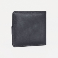 Портмоне мужское на кнопке, отдел для купюр, для карт, цвет чёрный