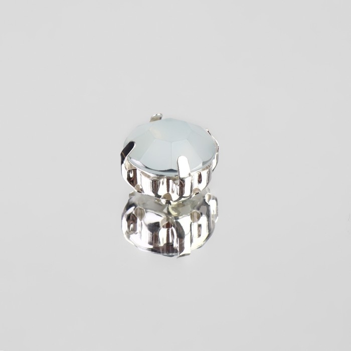 Стразы пришивные &laquo;Круг&raquo;, в оправе, d = 10 мм, 20 шт, цвет белый опал