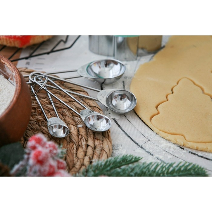 Набор мерных ложек Доляна &laquo;Металлик&raquo;, 4 шт: 1,25/2,5/5/15 мл, цвет серебристый