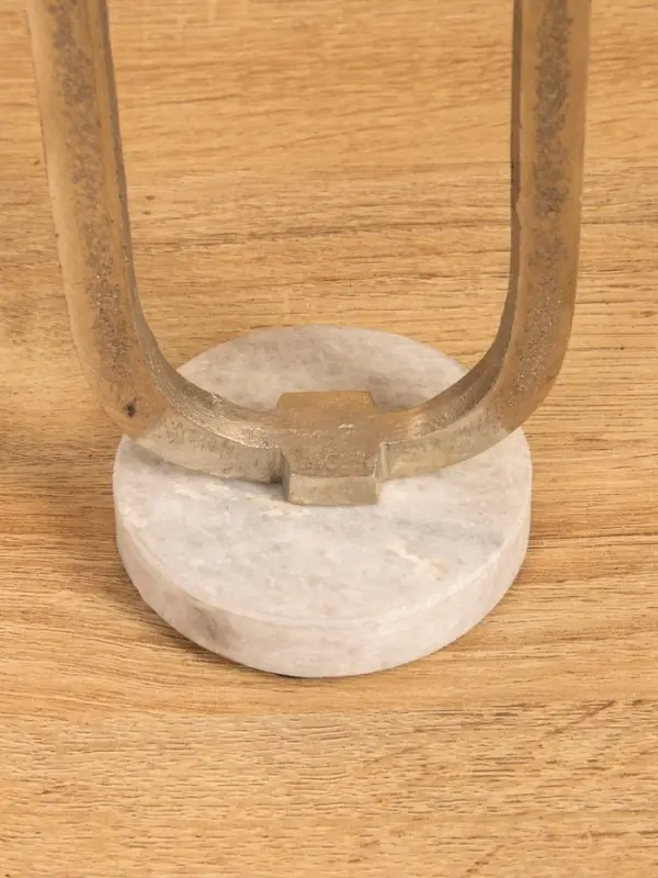 Подсвечник "Эллипс" 9х8,5х24,5 см, d 7,5 см, алюминий, мрамор