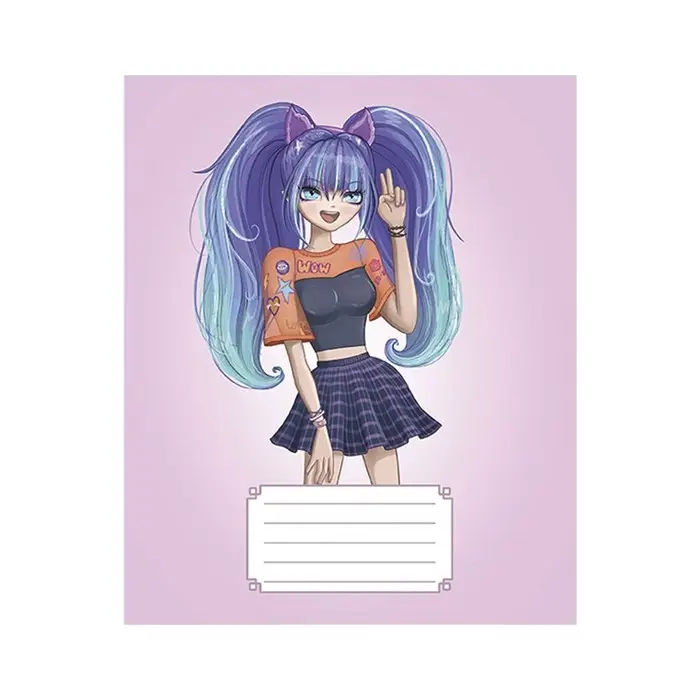 Тетрадь 24 листа в линейку Calligrata &laquo;Аниме 07&raquo;, обложка мелованный картон, МИКС