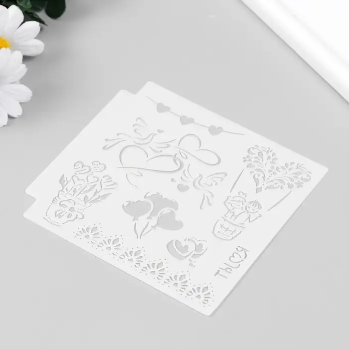 Трафарет для творчества &laquo;Любовь и полёт&raquo;, пластик, 13&times;13 см