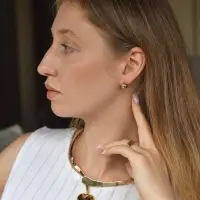 Набор 2 предмета: серьги, чокер &laquo;Обруч&raquo; сердце, цвет золото