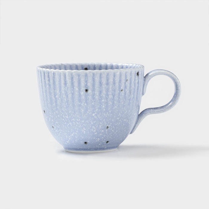 Чайная пара Доляна &laquo;Коралл&raquo;, 275 мл, фарфор, голубая