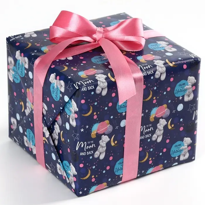 Бумага упаковочная глянцевая &laquo;Космос&raquo;, 70х100 см