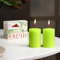 Набор свечей-столбиков 2 шт, 4х6 см, корица