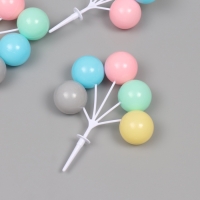 Декор для творчества пластик "Связка воздушных шаров - пастель" набор 5 шт 13,5 см