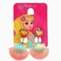 Клипсы детские &laquo;Выбражулька&raquo; ракушка, элемент сердце, разноцветные