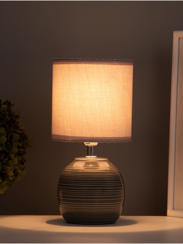 Лампа настольная "Бриз" 1х40Вт Е14 серый 13х13х25см