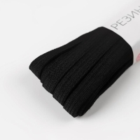 Резинка вязаная, 8 мм, 10 &plusmn; 0,5 м, цвет чёрный