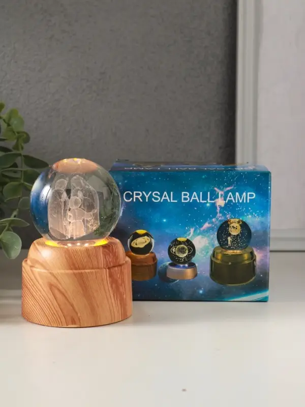 Сувенир стекло свет "Шар. Рождение" 6хLED шар d=6 см, крутится, USB 7х7х10 см