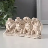 Фигура &laquo;Черепахи ничего не вижу, не слышу, не скажу, не делаю&raquo;, 13&times;4.5&times;5.5 см, слоновая кость