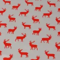 Пленка глянцевая "Северные олени", красный, 0,7 х 7,5 м, 40 мкм, 200 гр
