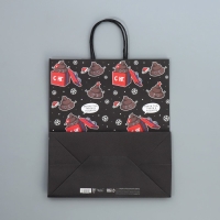 Пакет подарочный новогодний крафтовый &laquo;Подарочек тебе&raquo;, 28 х 32 х 15 см