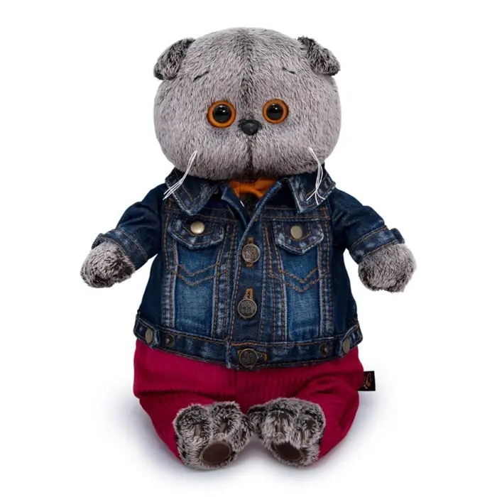 Мягкая игрушка &laquo;Басик в джинсовой куртке и малиновых штанах&raquo;, 30 см