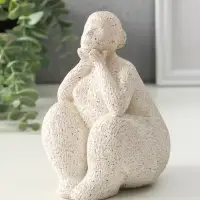 Сувенир полистоун "Пышечка. Удивление" белый песок 11,5х11х16см