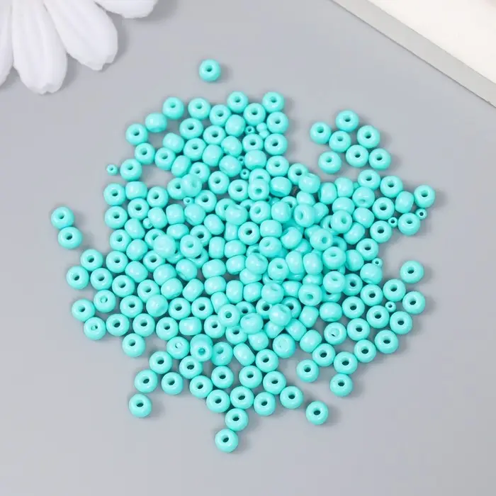 Бисер стекло 6/0 "Ярко-голубой" 15 гр