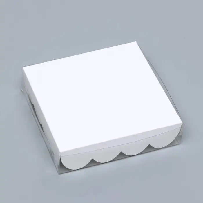 Коробка для печенья, белая, 12&times;12&times;3 см