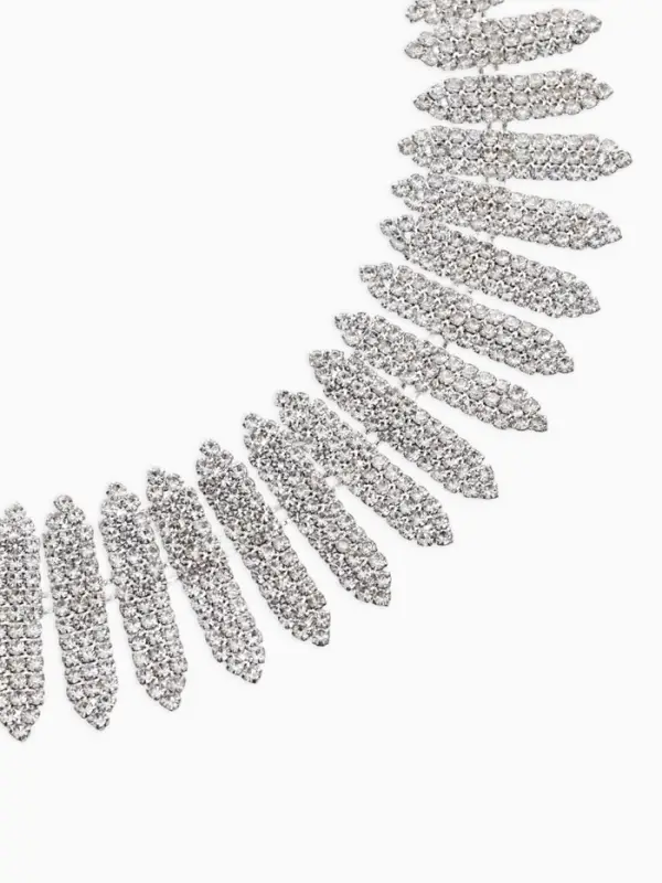 Набор 2 предмета: серьги, колье со стразами &laquo;Лёд. Лепестки&raquo;. d=13.5 см, белый в серебре