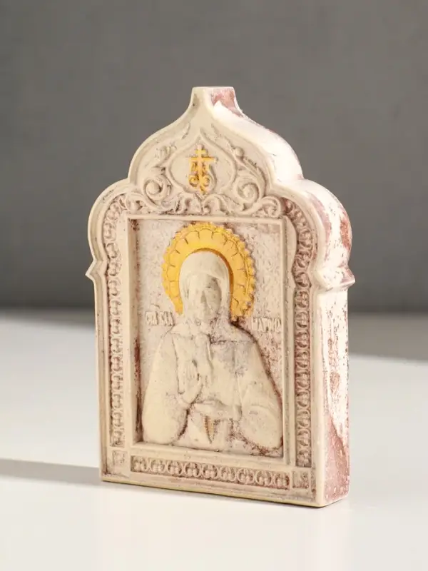 Икона "Святая Матрона" с подвесом размер 12х8х2 см, гипс, роспись