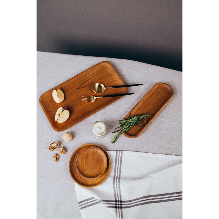 Блюдо 45х20х2 см, тиковое дерево