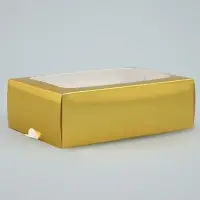 Коробка для макарун, кондитерская упаковка &laquo;Золотистая&raquo;, 18 х 10.5 х 5.5 см