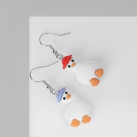 Серьги ассорти &laquo;Радость&raquo; гуси в шапках, цветные в серебре