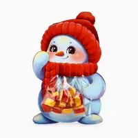 Пакет под сладости &laquo;Снеговик&raquo;, 11 х 6 см