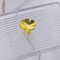 Органайзер для ватных палочек и дисков &laquo;FLOWER&raquo;, с крышкой, 3 секции, 14 &times; 9 &times; 10,5 см, цвет прозрачный/золотистый