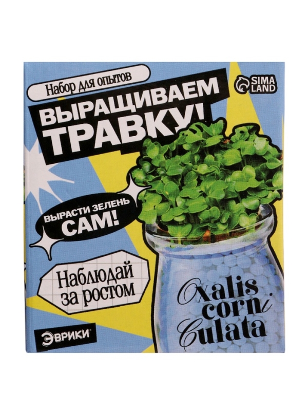 ЭВРИКИ Набор для опытов "Выращиваем травку", голубой